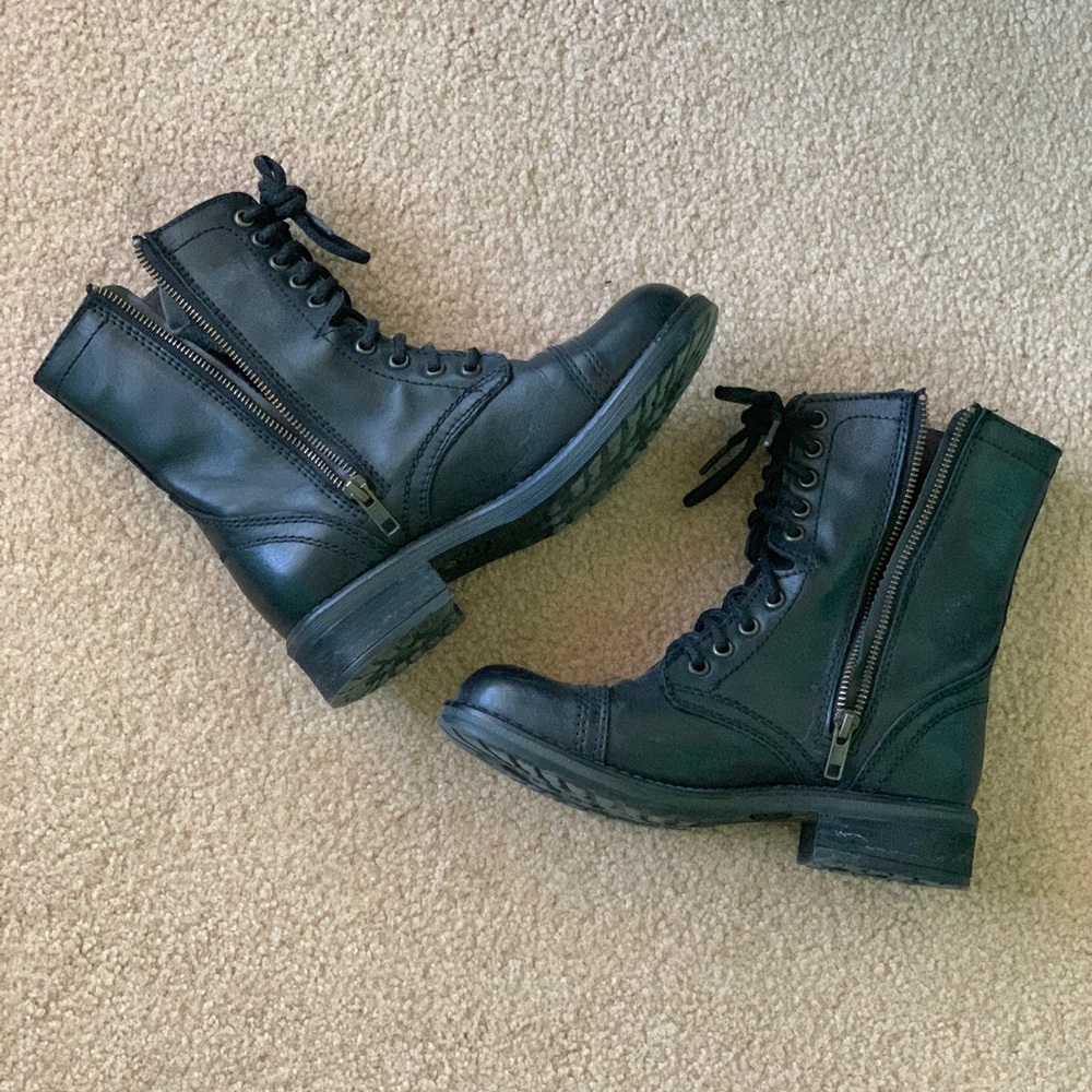 Steve Madden Leather Combat Boots